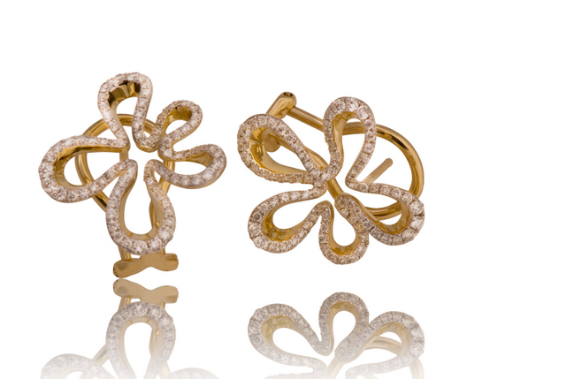 עגילי יהלומים - ED-143004BWQ