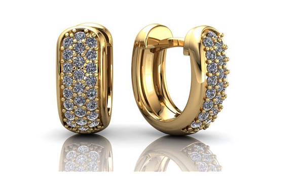 עגילי יהלומים - ED-140-3Y-M