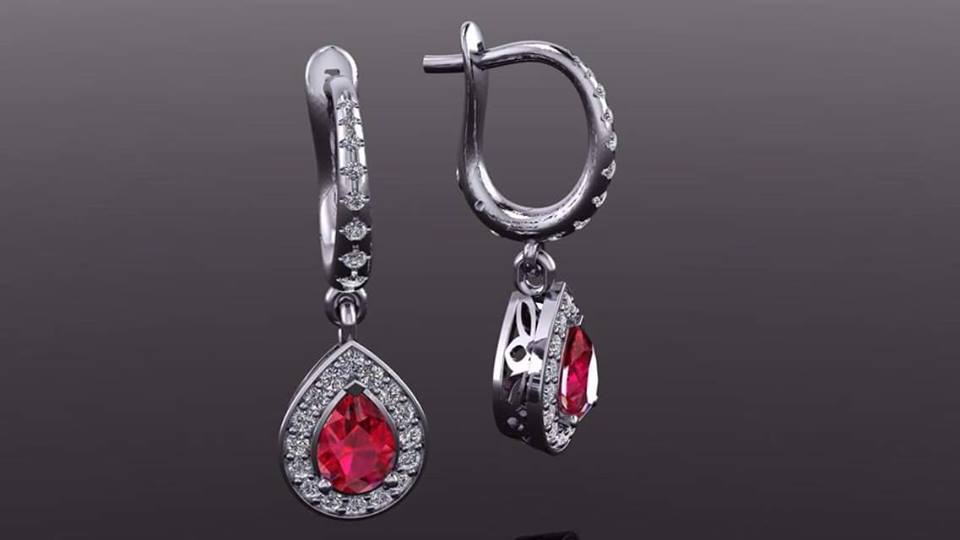 עגילי יהלומים - EDG-323-M-R