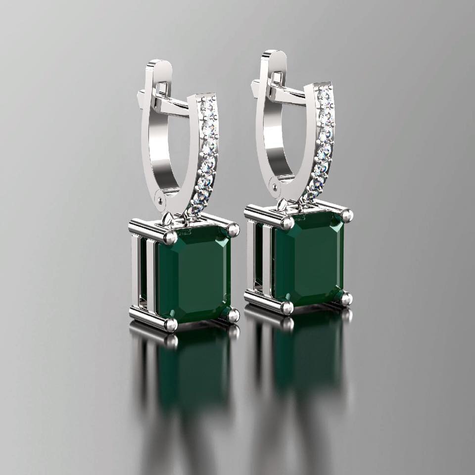 עגילי יהלומים - EDG-643-M