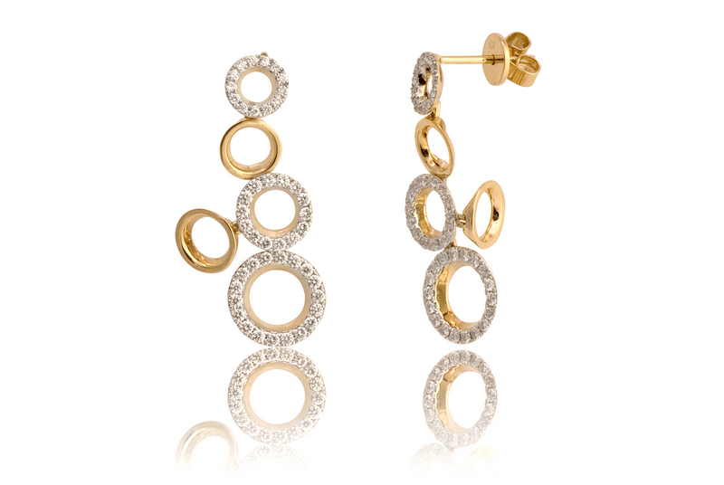 עגילי יהלומים - ED-196002BQ