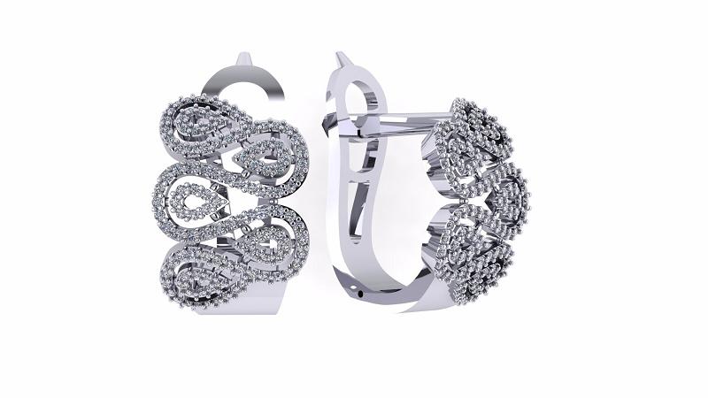 עגילי יהלומים - ED-2697-M